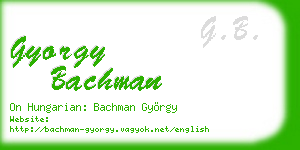 gyorgy bachman business card